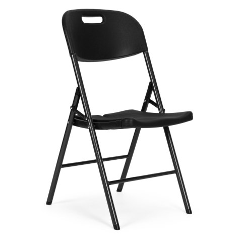 Komplet 2 krzeseł składanych zestaw cateringowy metal HDPE czarne ModernHome ModernHome Komplet 2 krzeseł składanych zestaw cateringowy metal HDPE czarne ModernHome ModernHome