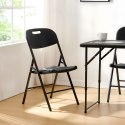 Komplet 2 krzeseł składanych zestaw cateringowy metal HDPE czarne ModernHome ModernHome