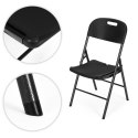 Komplet 2 krzeseł składanych zestaw cateringowy metal HDPE czarne ModernHome ModernHome