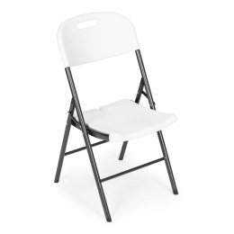 Komplet 4 krzeseł składanych zestaw cateringowy metal HDPE białe ModernHome ModernHome