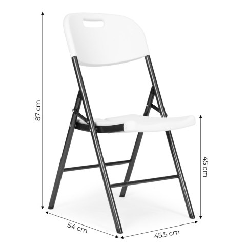 Komplet 4 krzeseł składanych zestaw cateringowy metal HDPE białe ModernHome ModernHome Komplet 4 krzeseł składanych zestaw cateringowy metal HDPE białe ModernHome ModernHome