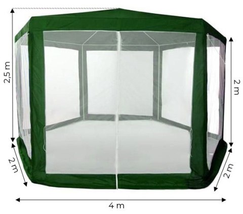 Namiot pawilon ogrodowy handlowy 2x2x2 m z moskitierą zielony MultiGarden MultiGarden Namiot pawilon ogrodowy handlowy 2x2x2 m z moskitierą zielony MultiGarden MultiGarden