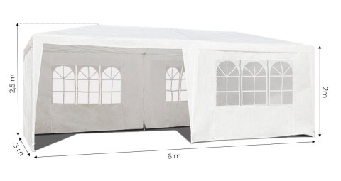 Namiot pawilon ogrodowy handlowy 3x6 m 6 ścianek biały MultiGarden MultiGarden Namiot pawilon ogrodowy handlowy 3x6 m 6 ścianek biały MultiGarden MultiGarden