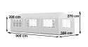 Namiot pawilon ogrodowy handlowy 3x9 m 8 ścianek biały MultiGarden MultiGarden