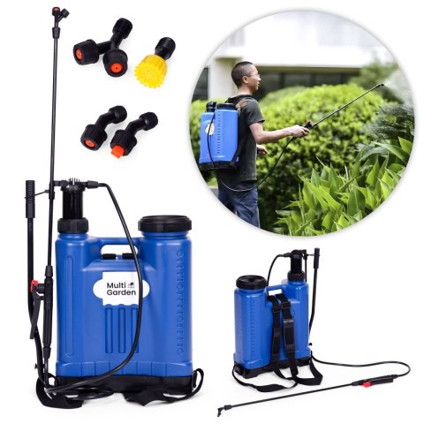 Opryskiwacz ciśnieniowy plecakowy 16L ogrodowy ręczny 2-4 bar długa lanca 4 dysze szelki MultiGarden MultiGarden Opryskiwacz ciśnieniowy plecakowy 16L ogrodowy ręczny 2-4 bar długa lanca 4 dysze szelki MultiGarden MultiGarden