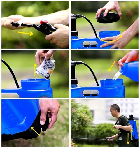 Opryskiwacz ciśnieniowy plecakowy 16L ogrodowy ręczny 2-4 bar długa lanca 4 dysze szelki MultiGarden MultiGarden Opryskiwacz ciśnieniowy plecakowy 16L ogrodowy ręczny 2-4 bar długa lanca 4 dysze szelki MultiGarden MultiGarden