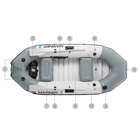 Ponton dmuchany Mariner 3 dla 3 osób wiosła pompka uchwyty na wędkę i silnik INTEX 68373 INTEX Ponton dmuchany Mariner 3 dla 3 osób wiosła pompka uchwyty na wędkę i silnik INTEX 68373 INTEX