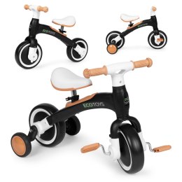 Rowerek biegowy z pedałami - treningowy kółka boczne 3w1 czarny ECOTOYS ECOTOYS