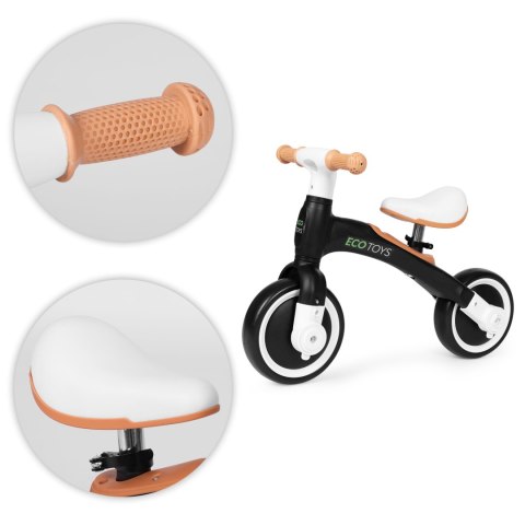 Rowerek biegowy z pedałami - treningowy kółka boczne 3w1 czarny ECOTOYS ECOTOYS Rowerek biegowy z pedałami - treningowy kółka boczne 3w1 czarny ECOTOYS ECOTOYS