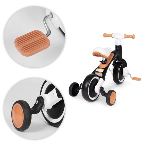 Rowerek biegowy z pedałami - treningowy kółka boczne 3w1 czarny ECOTOYS ECOTOYS Rowerek biegowy z pedałami - treningowy kółka boczne 3w1 czarny ECOTOYS ECOTOYS