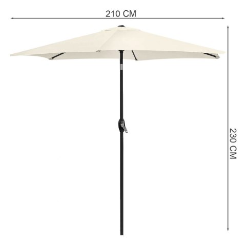 Składany parasol ogrodowy balkonowy regulowany 210 cm beżowy LONGWELL INDUSTRIAL LTD Składany parasol ogrodowy balkonowy regulowany 210 cm beżowy LONGWELL INDUSTRIAL LTD