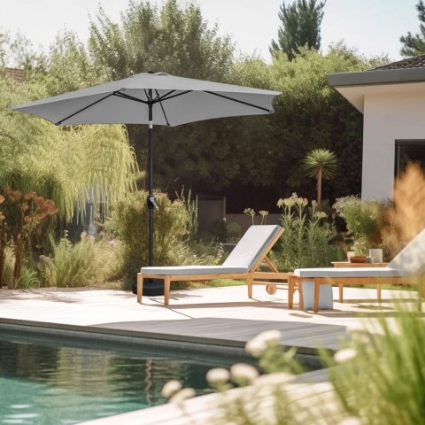 Składany parasol ogrodowy balkonowy regulowany 210 cm szary LONGWELL INDUSTRIAL LTD Składany parasol ogrodowy balkonowy regulowany 210 cm szary LONGWELL INDUSTRIAL LTD