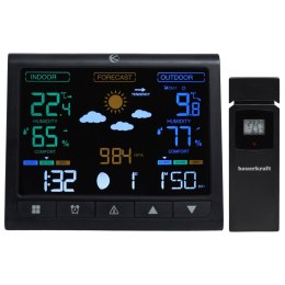 Stacja pogodowa podświetlana bezprzewodowa z czujnikiem zewnętrznym wyświetlacz LCD termometr barometr zegar LONGWELL INDUSTRIAL LTD
