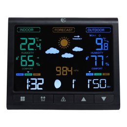 Stacja pogodowa podświetlana bezprzewodowa z czujnikiem zewnętrznym wyświetlacz LCD termometr barometr zegar LONGWELL INDUSTRIAL LTD