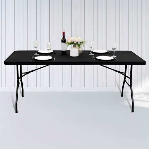 Stół cateringowy 180 cm składany w walizkę czarny ModernHome ModernHome Stół cateringowy 180 cm składany w walizkę czarny ModernHome ModernHome