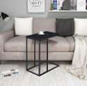 Stolik boczny pod laptopa kawowy w kształcie litery C marmur czarny ModernHome ModernHome