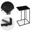 Stolik boczny pod laptopa kawowy w kształcie litery C marmur czarny ModernHome ModernHome
