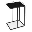 Stolik boczny pod laptopa kawowy w kształcie litery C marmur czarny ModernHome ModernHome