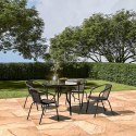 Stolik ogrodowy okrągły 100 cm (105 cm) na taras ogród balkon szkło hartowane otwór na parasol MultiGarden MultiGarden