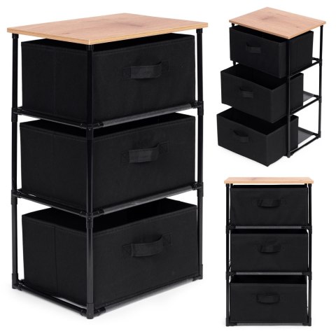 Szafka regał organizer tekstylny z wyciąganymi koszami 3 poziomy loft czarna ModernHome ModernHome Szafka regał organizer tekstylny z wyciąganymi koszami 3 poziomy loft czarna ModernHome ModernHome