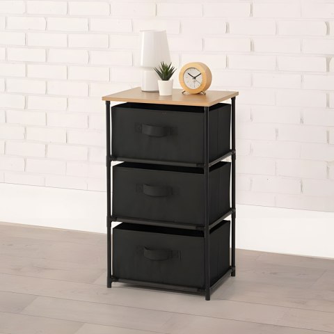 Szafka regał organizer tekstylny z wyciąganymi koszami 3 poziomy loft czarna ModernHome ModernHome Szafka regał organizer tekstylny z wyciąganymi koszami 3 poziomy loft czarna ModernHome ModernHome
