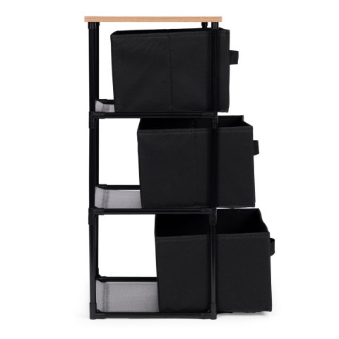 Szafka regał organizer tekstylny z wyciąganymi koszami 3 poziomy loft czarna ModernHome ModernHome Szafka regał organizer tekstylny z wyciąganymi koszami 3 poziomy loft czarna ModernHome ModernHome