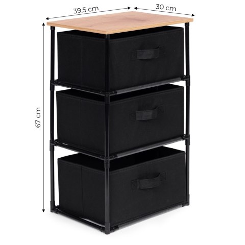 Szafka regał organizer tekstylny z wyciąganymi koszami 3 poziomy loft czarna ModernHome ModernHome Szafka regał organizer tekstylny z wyciąganymi koszami 3 poziomy loft czarna ModernHome ModernHome