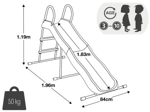 Zjeżdżalnia dla dzieci ogrodowa ślizg 183 cm stal tworzywo INTEX 44106 INTEX Zjeżdżalnia dla dzieci ogrodowa ślizg 183 cm stal tworzywo INTEX 44106 INTEX