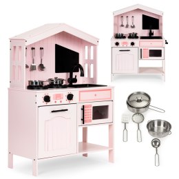 Drewniana kuchnia dla dzieci piekarnik palniki mikrofala akcesoria ECOTOYS ECOTOYS