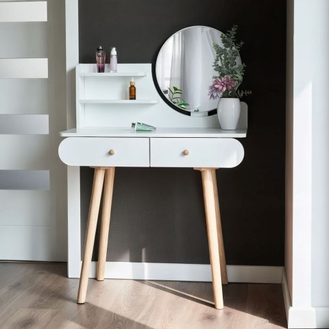 Duża nowoczesna toaletka kosmetyczna lustro półki ModernHome Duża nowoczesna toaletka kosmetyczna lustro półki ModernHome