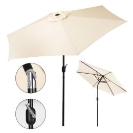 Duży parasol ogrodowy skośny łamany z korbą 6 żeber beżowy 270 cm MultiGarden MultiGarden