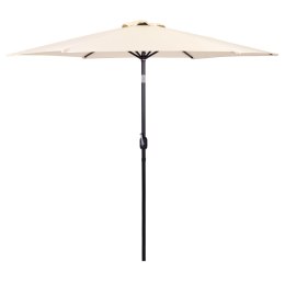 Duży parasol ogrodowy skośny łamany z korbą 6 żeber beżowy 270 cm MultiGarden MultiGarden