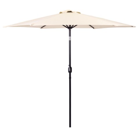 Duży parasol ogrodowy skośny łamany z korbą 6 żeber beżowy 270 cm MultiGarden MultiGarden Duży parasol ogrodowy skośny łamany z korbą 6 żeber beżowy 270 cm MultiGarden MultiGarden