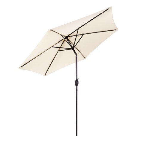 Duży parasol ogrodowy skośny łamany z korbą 6 żeber beżowy 270 cm MultiGarden MultiGarden Duży parasol ogrodowy skośny łamany z korbą 6 żeber beżowy 270 cm MultiGarden MultiGarden