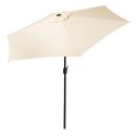 Duży parasol ogrodowy skośny łamany z korbą 6 żeber beżowy 270 cm MultiGarden MultiGarden