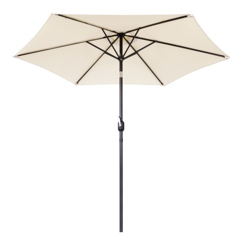 Duży parasol ogrodowy skośny łamany z korbą 6 żeber beżowy 270 cm MultiGarden MultiGarden Duży parasol ogrodowy skośny łamany z korbą 6 żeber beżowy 270 cm MultiGarden MultiGarden