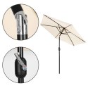 Duży parasol ogrodowy skośny łamany z korbą 6 żeber beżowy 270 cm MultiGarden MultiGarden