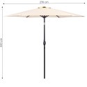 Duży parasol ogrodowy skośny łamany z korbą 6 żeber beżowy 270 cm MultiGarden MultiGarden