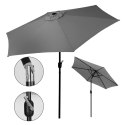 Duży parasol ogrodowy skośny łamany z korbą 6 żeber szary 270 cm MultiGarden MultiGarden