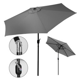 Duży parasol ogrodowy skośny łamany z korbą 6 żeber szary 270 cm MultiGarden MultiGarden