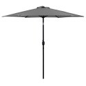 Duży parasol ogrodowy skośny łamany z korbą 6 żeber szary 270 cm MultiGarden MultiGarden