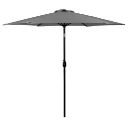 Duży parasol ogrodowy skośny łamany z korbą 6 żeber szary 270 cm MultiGarden MultiGarden