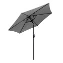 Duży parasol ogrodowy skośny łamany z korbą 6 żeber szary 270 cm MultiGarden MultiGarden