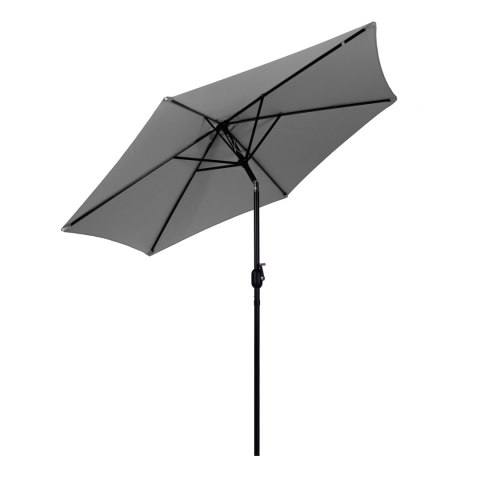 Duży parasol ogrodowy skośny łamany z korbą 6 żeber szary 270 cm MultiGarden MultiGarden Duży parasol ogrodowy skośny łamany z korbą 6 żeber szary 270 cm MultiGarden MultiGarden
