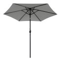 Duży parasol ogrodowy skośny łamany z korbą 6 żeber szary 270 cm MultiGarden MultiGarden