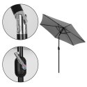 Duży parasol ogrodowy skośny łamany z korbą 6 żeber szary 270 cm MultiGarden MultiGarden