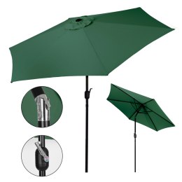 Duży parasol ogrodowy skośny łamany z korbą 6 żeber zielony 270 cm MultiGarden MultiGarden