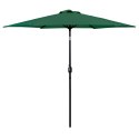 Duży parasol ogrodowy skośny łamany z korbą 6 żeber zielony 270 cm MultiGarden MultiGarden