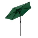 Duży parasol ogrodowy skośny łamany z korbą 6 żeber zielony 270 cm MultiGarden MultiGarden