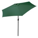Duży parasol ogrodowy skośny łamany z korbą 6 żeber zielony 270 cm MultiGarden MultiGarden